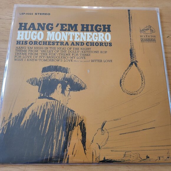Hugo Montenegro Hang 'Em High Vinyl Record 1968 RCA Victor LSP-4022 Western LPC - Picture 1 of 9